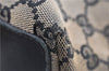 Authentic GUCCI Vintage Shoulder Tote Bag GG Canvas Leather 0021098 Black 1909G
