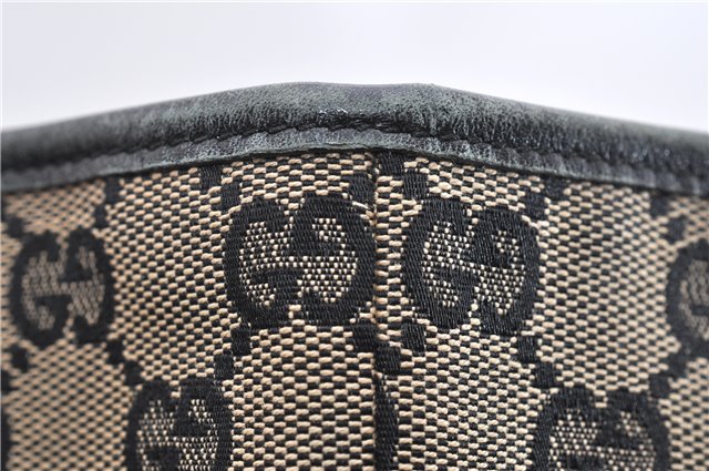 Authentic GUCCI Vintage Shoulder Tote Bag GG Canvas Leather 0021098 Black 1909G
