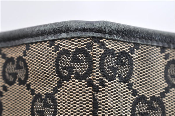 Authentic GUCCI Vintage Shoulder Tote Bag GG Canvas Leather 0021098 Black 1909G