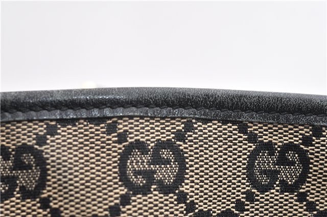 Authentic GUCCI Vintage Shoulder Tote Bag GG Canvas Leather 0021098 Black 1909G