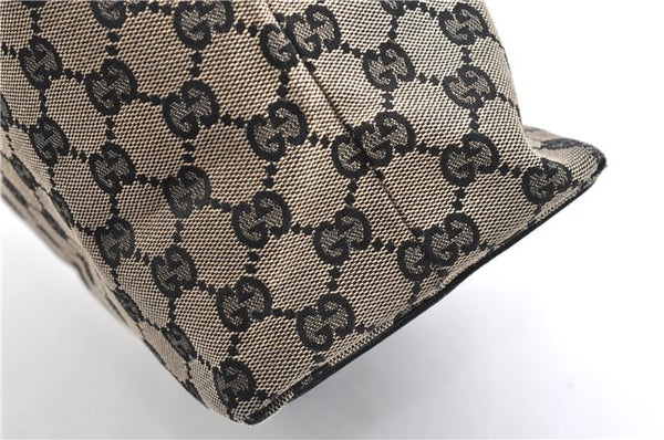 Authentic GUCCI Vintage Shoulder Tote Bag GG Canvas Leather 0021098 Black 1909G