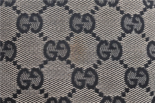 Authentic GUCCI Vintage Shoulder Tote Bag GG Canvas Leather 0021098 Black 1909G