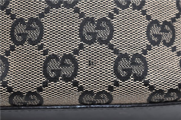 Authentic GUCCI Vintage Shoulder Tote Bag GG Canvas Leather 0021098 Black 1909G