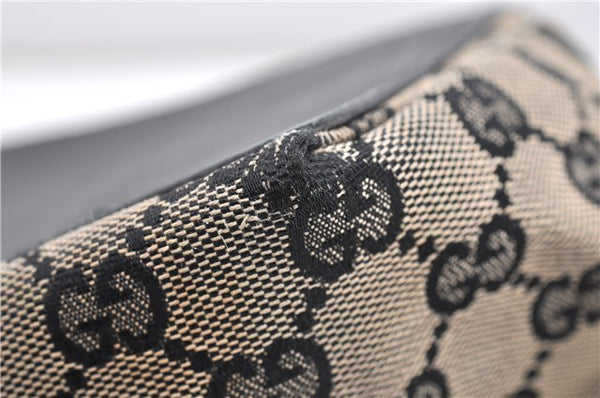 Authentic GUCCI Vintage Shoulder Tote Bag GG Canvas Leather 0021098 Black 1909G