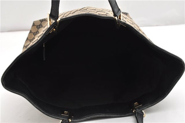 Authentic GUCCI Vintage Shoulder Tote Bag GG Canvas Leather 0021098 Black 1909G