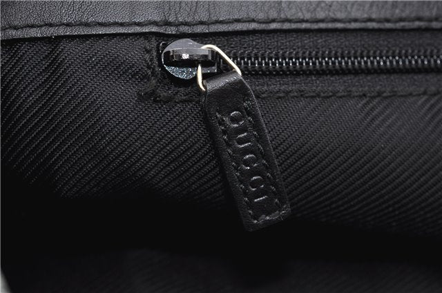 Authentic GUCCI Vintage Shoulder Tote Bag GG Canvas Leather 0021098 Black 1909G