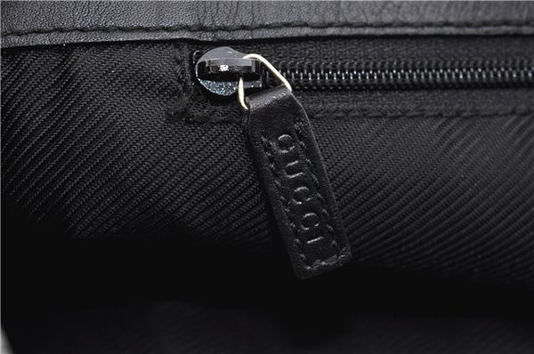 Authentic GUCCI Vintage Shoulder Tote Bag GG Canvas Leather 0021098 Black 1909G