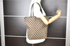 Authentic GUCCI Vintage Shoulder Tote Bag GG Canvas Leather 0021098 Black 1909G