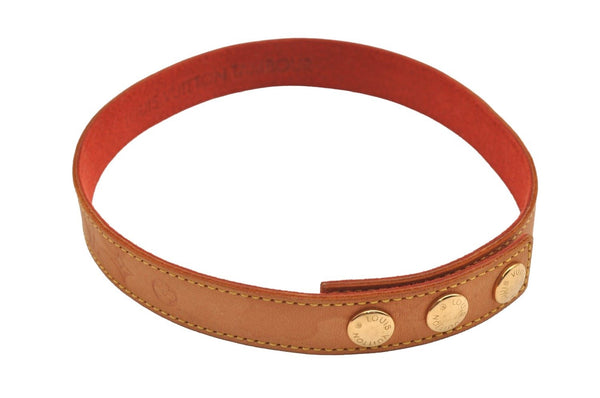 Authentic Louis Vuitton Tambour Novelty Bracelet Leather Beige LV 1909I