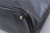 Authentic GUCCI Vintage Bamboo Hand Shoulder Bag Leather Black 1910D