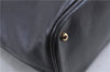 Authentic GUCCI Vintage Bamboo Hand Shoulder Bag Leather Black 1910D