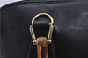 Authentic GUCCI Vintage Bamboo Hand Shoulder Bag Leather Black 1910D