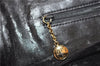 Authentic GUCCI Vintage Bamboo Hand Shoulder Bag Leather Black 1910D
