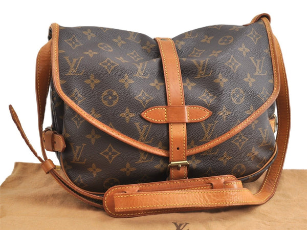 Authentic Louis Vuitton Monogram Saumur 30 Shoulder Cross Bag M42256 LV 1910G