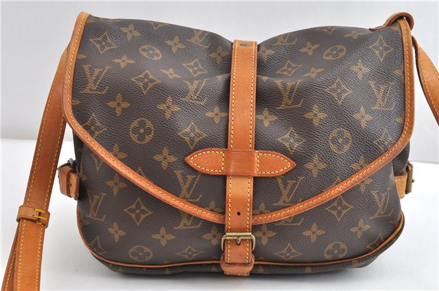 Authentic Louis Vuitton Monogram Saumur 30 Shoulder Cross Bag M42256 LV 1910G
