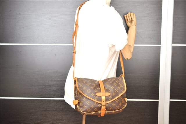 Authentic Louis Vuitton Monogram Saumur 30 Shoulder Cross Bag M42256 LV 1910G