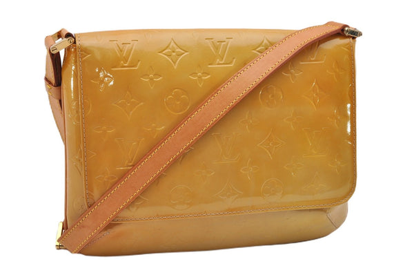 Auth Louis Vuitton Vernis Thompson Street Shoulder Bag Yellow M91008 LV 1911G