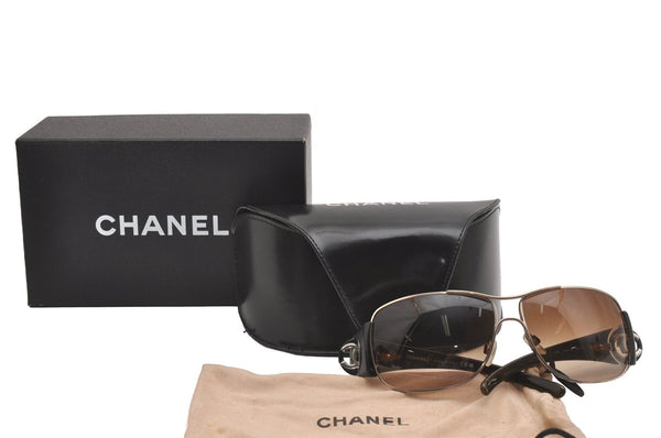 Authentic CHANEL Vintage Sunglasses CoCo Mark Plastic 4143 Brown Box 1911I