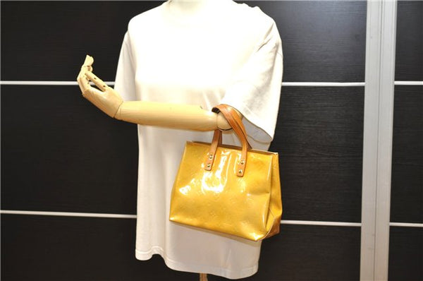 Authentic Louis Vuitton Vernis Reade PM Hand Bag Yellow M91144 LV 1912G