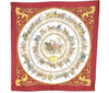 Authentic HERMES Carre 90 Scarf "LA PROMENADE DE LONGCHAMPS" Silk Bordeaux 1912I