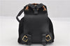 Authentic GUCCI Bamboo Vintage Backpack Purse Suede Leather Black 1914G