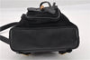 Authentic GUCCI Bamboo Vintage Backpack Purse Suede Leather Black 1914G