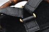 Authentic GUCCI Bamboo Vintage Backpack Purse Suede Leather Black 1914G