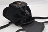 Authentic GUCCI Bamboo Vintage Backpack Purse Suede Leather Black 1914G