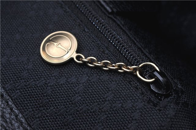 Authentic GUCCI Bamboo Vintage Backpack Purse Suede Leather Black 1914G