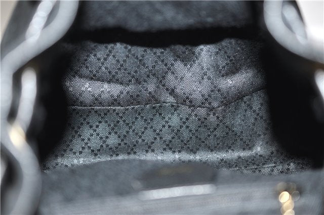 Authentic GUCCI Bamboo Vintage Backpack Purse Suede Leather Black 1914G