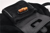 Authentic GUCCI Bamboo Vintage Backpack Purse Suede Leather Black 1914G