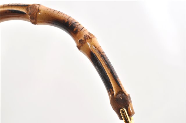 Authentic GUCCI Bamboo 2Way Shoulder Hand Bag Purse Leather Brown Junk 1915G