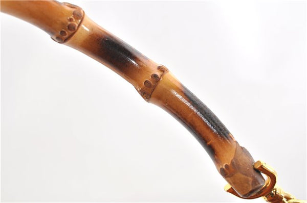 Authentic GUCCI Bamboo 2Way Shoulder Hand Bag Purse Leather Brown Junk 1915G