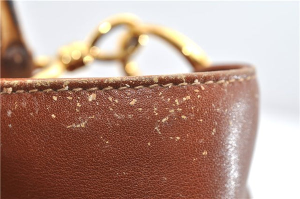 Authentic GUCCI Bamboo 2Way Shoulder Hand Bag Purse Leather Brown Junk 1915G
