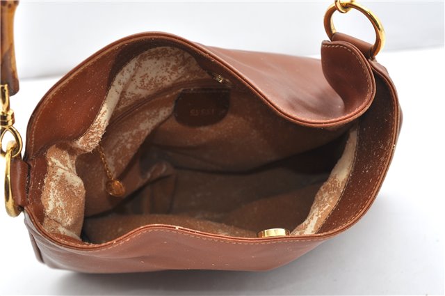Authentic GUCCI Bamboo 2Way Shoulder Hand Bag Purse Leather Brown Junk 1915G
