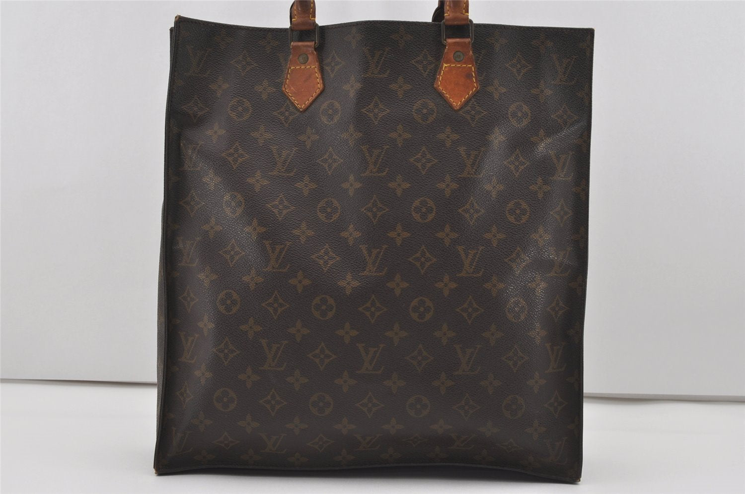 Authentic Louis Vuitton Monogram Sac Plat Hand Tote Bag M51140 LV 1915I