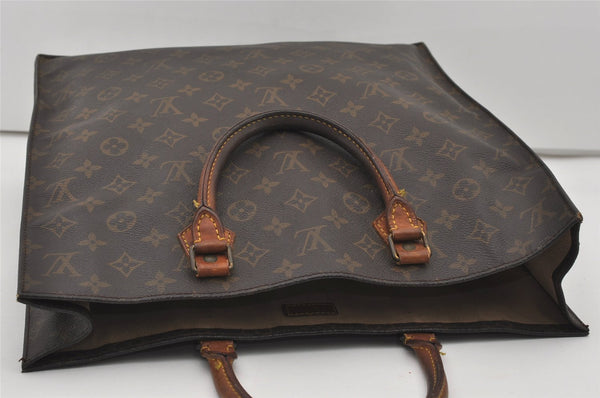 Authentic Louis Vuitton Monogram Sac Plat Hand Tote Bag M51140 LV 1915I