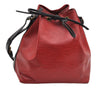 Authentic Louis Vuitton Epi Petit Noe Bi-color Black x Red Drawstring Bag 1916G