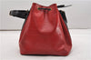 Authentic Louis Vuitton Epi Petit Noe Bi-color Black x Red Drawstring Bag 1916G