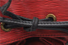 Authentic Louis Vuitton Epi Petit Noe Bi-color Black x Red Drawstring Bag 1916G