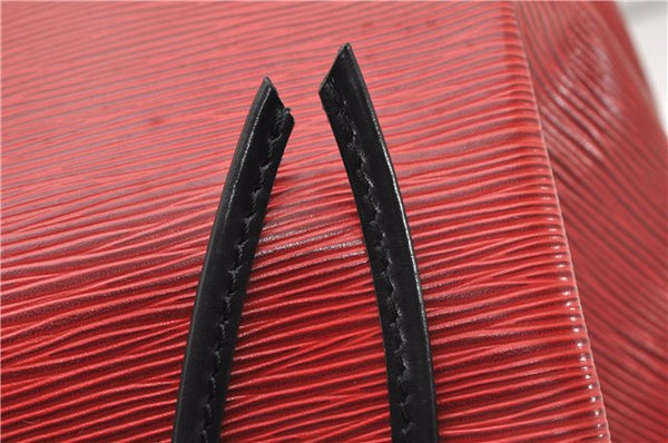 Authentic Louis Vuitton Epi Petit Noe Bi-color Black x Red Drawstring Bag 1916G