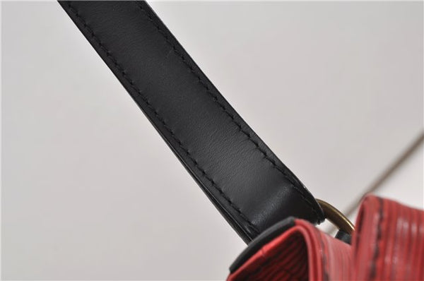 Authentic Louis Vuitton Epi Petit Noe Bi-color Black x Red Drawstring Bag 1916G