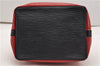 Authentic Louis Vuitton Epi Petit Noe Bi-color Black x Red Drawstring Bag 1916G