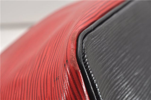 Authentic Louis Vuitton Epi Petit Noe Bi-color Black x Red Drawstring Bag 1916G