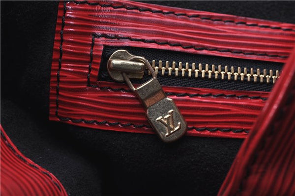 Authentic Louis Vuitton Epi Petit Noe Bi-color Black x Red Drawstring Bag 1916G