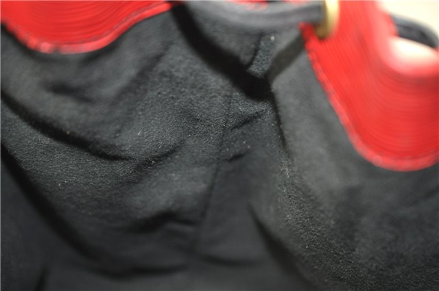 Authentic Louis Vuitton Epi Petit Noe Bi-color Black x Red Drawstring Bag 1916G