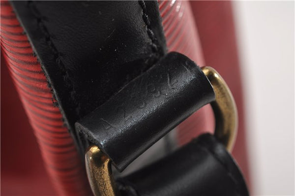 Authentic Louis Vuitton Epi Petit Noe Bi-color Black x Red Drawstring Bag 1916G