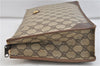 Authentic GUCCI Clutch Hand Bag Purse GG PVC Leather Brown 1917D