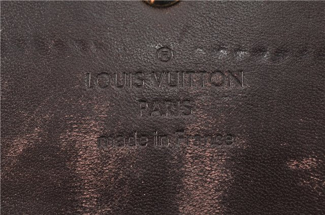 Auth Louis Vuitton Vernis Portefeuille Sarah Wallet Wine Red M93524 LV 1917G