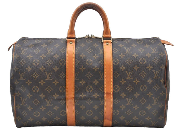 Authentic Louis Vuitton Monogram Keepall 45 Travel Boston Bag M41428 LV 1918G